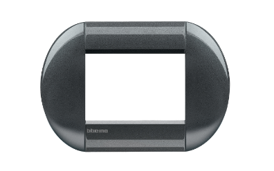 Bticino Placa de Pared LNB4803AC, 3 Puertos, Acero