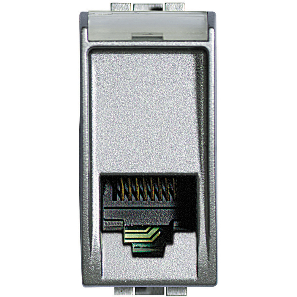 Bticino Placa de Pared, RJ-11, 1 Puerto, Gris