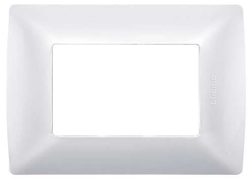 Bticino Placa de Pared de 3 Puertos, Blanco