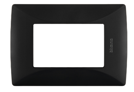 Bticino Placa de Pared con Chasis QZ4803M3NB, 3 Puertos, Negro