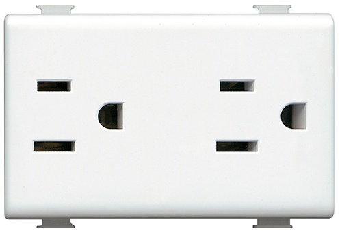Bticino Tomacorriente QZ5115D, 2 Enchufes, 127 - 250V, 15A, Blanco