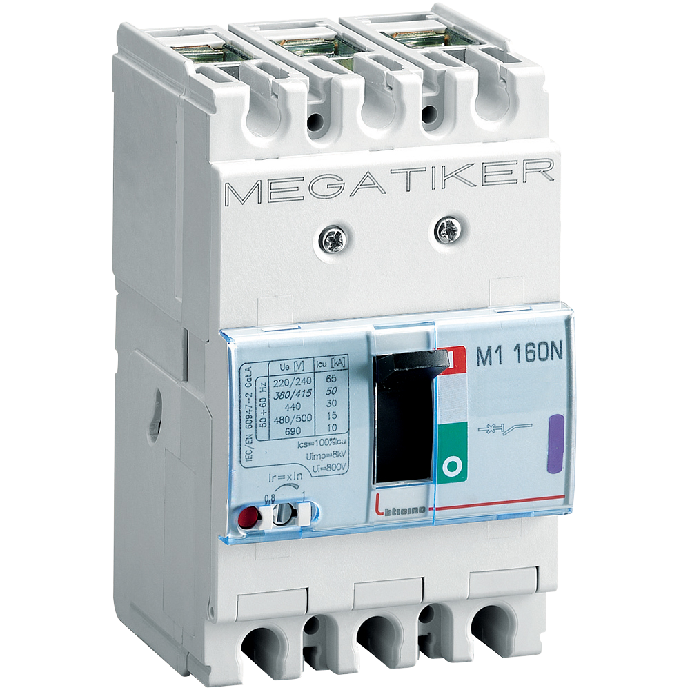 Bticino Interruptor Termomagnético de 3 Polos, 600V, 80A