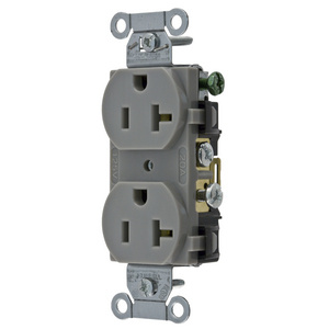 Burndy Tomacorriente CR20GRY, 2 Enchufes, 125V, 20A, Gris