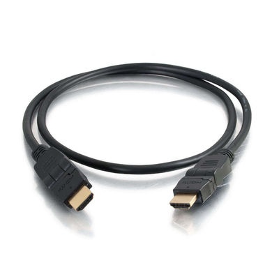 C2G Cable HDMI con Ethernet con Conectores Rotativos HDMI Macho - HDMI Macho, 3 Metros, Negro