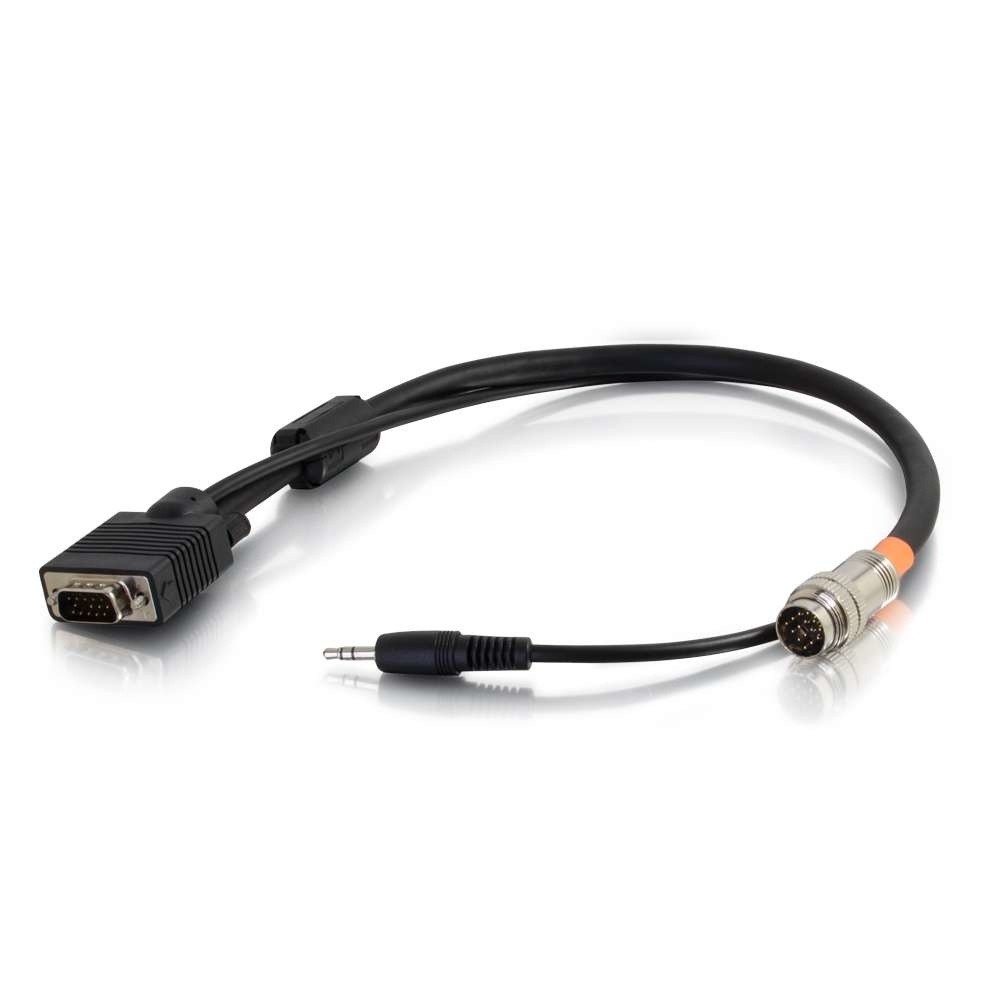 C2G Cable VGA + 3.5mm Macho - RapidRun 15 pin Macho, 90cm, Negro