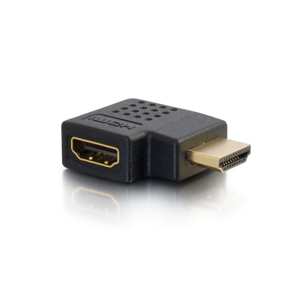 C2G Adaptador HDMI Hembra - HDMI Macho, Ángulo Derecho, Negro