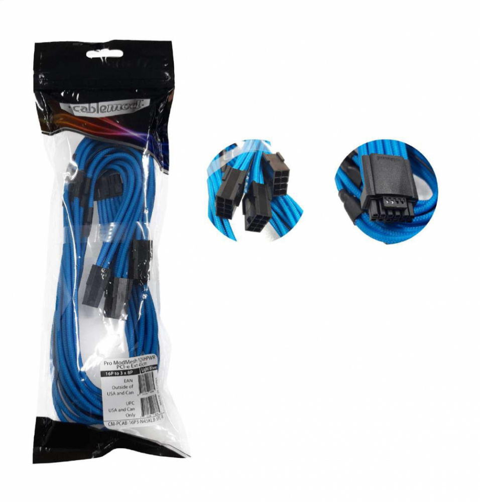 Cablemod Cable de Poder PCI-E 16-pin Macho - PCI-E 16-pin Hembra, 45cm, Azul