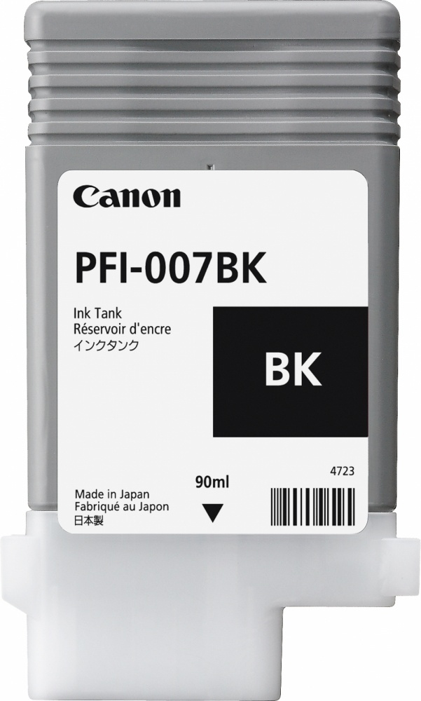 Tanque de Tinta Canon PFI-007BK Negro, 90ml