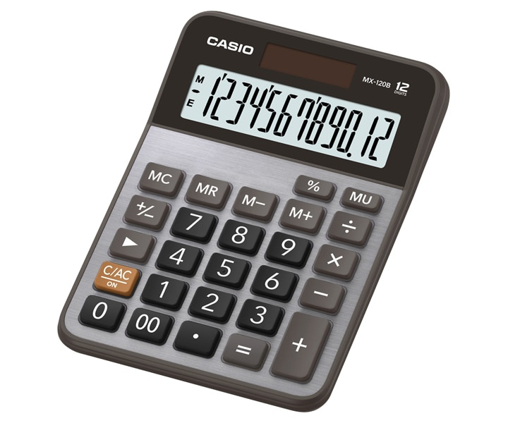 Casio Calculadora Básica MX-120B, 12 Dígitos, Batería/Energía Solar
