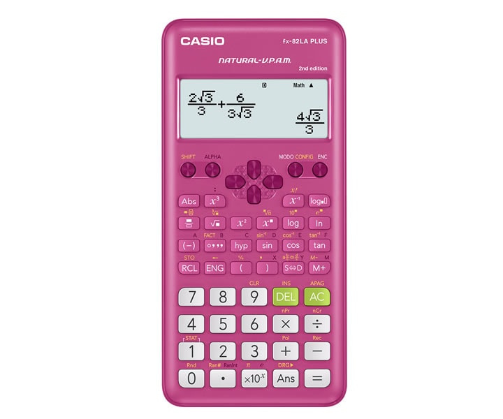 Casio Calculadora Científica fx-82LA PLUS-2 PK, 10+2 Dígitos, Rosa