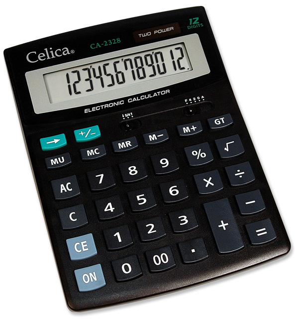 Celica Calculadora Científica CA-2328, 12 Dígitos, Batería/Energía Solar, Negro