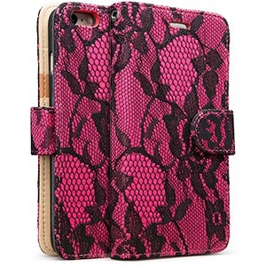 Cellairis Funda Madison para iPhone 6 Plus, Encaje Rosa/Negro