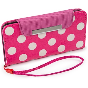 Cellairis Funda Wristlet para iPhone 6/6s, Rosa/Bolitas