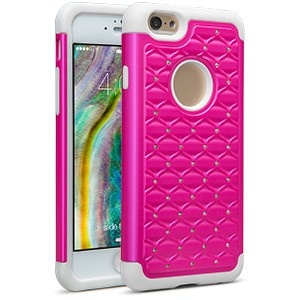 Cellairis Funda Hybrid Ripple para iPhone 6/6s, Rosa/Blanco