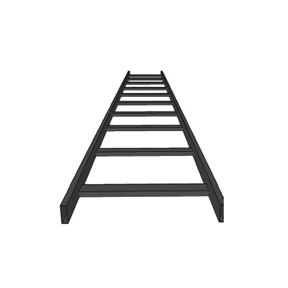 Charofil Escalera Tubular Portacables CHET1X12EPK, 3.05 Metros, 12", Negro