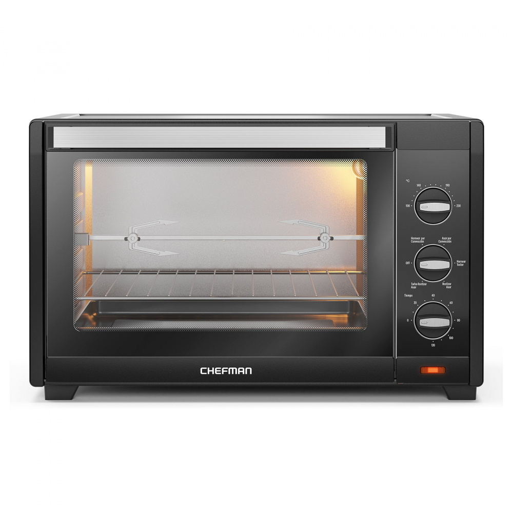 Chefman Horno Eléctrico Tostador RJ25-M45BLACK, 45 Litros, Negro