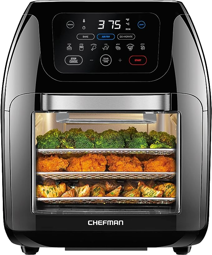 Chefman Freidora de Aire RJ38-10-RDO-V2-MX, 10 Litros, Negro