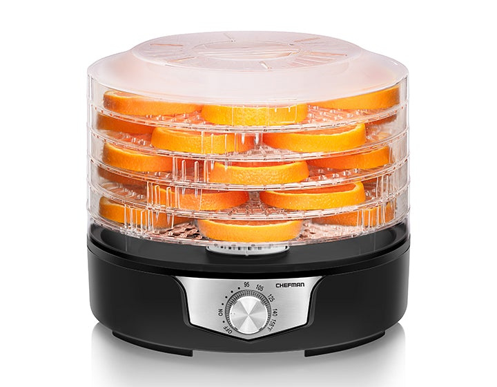Chefman Deshidratador de Alimentos RJ43-ROB-5, 5 Bandejas, hasta 85 °C, Negro