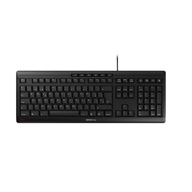 Teclado Cherry Stream, Alámbrico, USB A, Negro (Español)