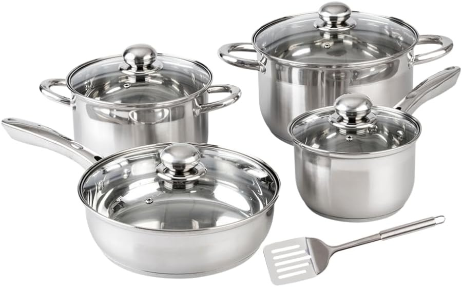 Cinsa Batería de Cocina Irlanda, Acero Inoxidable, 9 Piezas