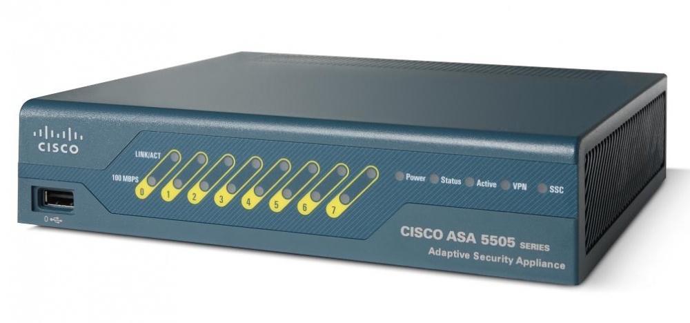 Cisco Router con Firewall ASA 5505 con Software, Alámbrico, 150 Mbit/s, 8x RJ-45, 10 Usuarios