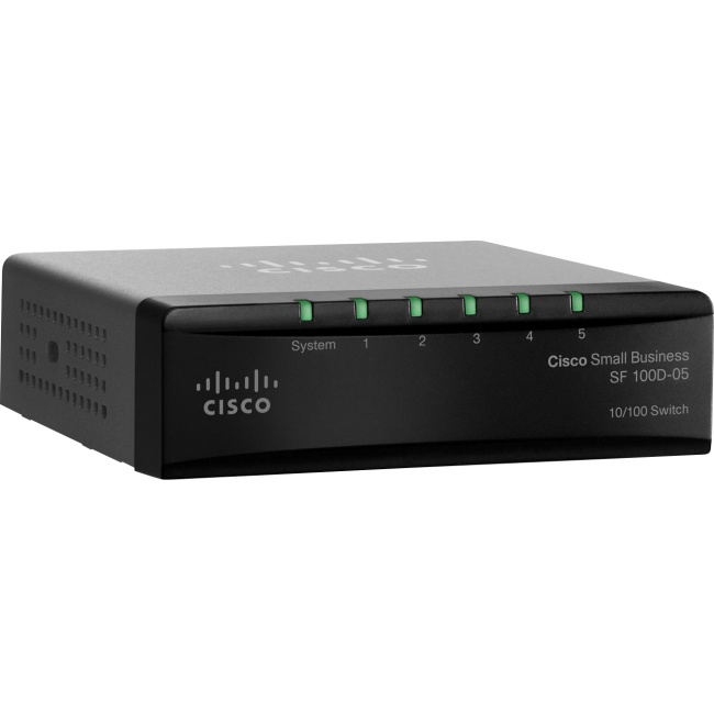 Switch Cisco Fast Ethernet SF100D-05, 10/100Mbps, 1Gbit/s, 5 Puertos - No Administrable