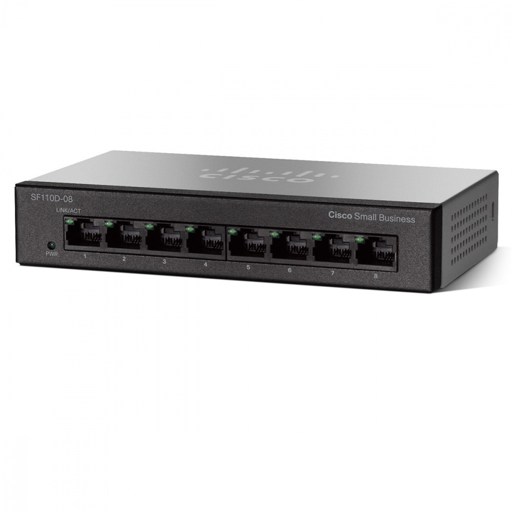 Switch Cisco Fast Ethernet SF110D-08, 8 Puertos 10/100Mbps, 1.6 Gbit/s, 1000 Entradas - No Administrable