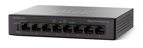 Switch Cisco Gigabit Ethernet SG110D-08, 8 Puertos 10/100/1000Mbps, 16 Gbit/s, 4000 Entradas - No Administrable