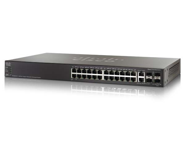 Switch Cisco Gigabit Ethernet SG500-28P, 28 Puertos 10/100/1000Mbps, 72Gbit/s, 16.000 Entradas - Administrable