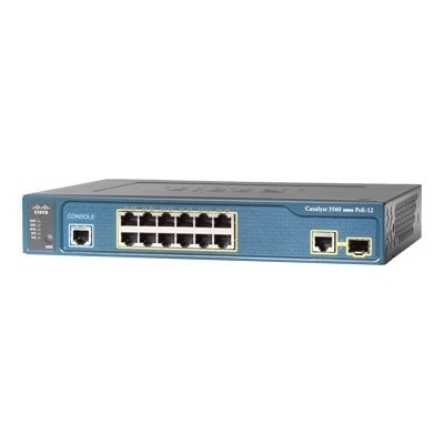 Switch Cisco Ethernet Catalyst 3560-12PC, 12 Puertos 10/100 Mbps + 1 Puerto Combo, 12000 Entradas - Administrable