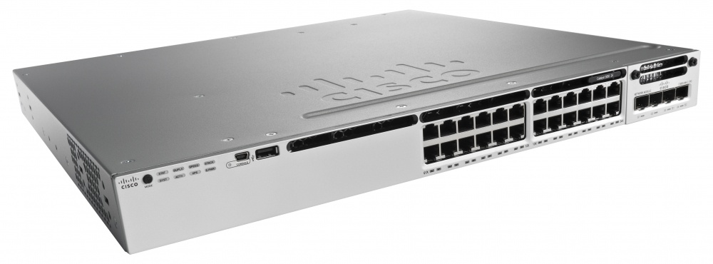 Switch Cisco Gigabit Ethernet Catalyst 3850 IP Base, 24 Puertos 10/100/1000, 88 Gbit/s, 32.000 Entradas - Administrable