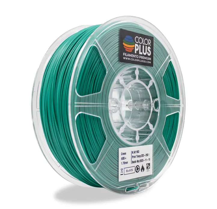 Color Plus Bobina de Filamento ABS AB175061, Diámetro 1.75mm, 1kg, Verde