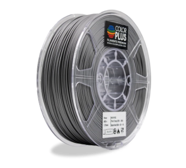 Color Plus Bobina de Filamento ABS Silver Moon, Diámetro 1.75mm, 1kg, Negro