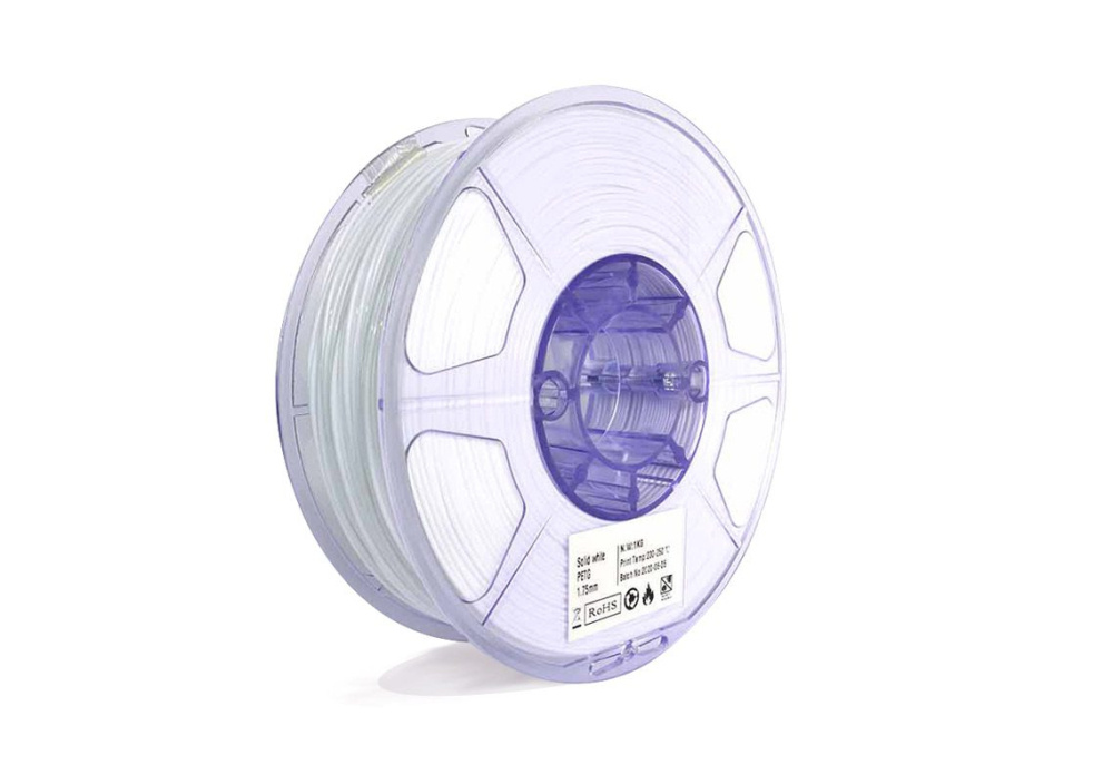 Color Plus Bobina de Filamento PETG PG175011, Diámetro 1.75mm, 1kg, Blanco