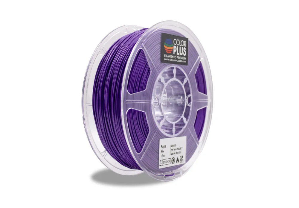 Color Plus Bobina de Filamento PLA Purple Bat, Diámetro 1.75mm, 1kg, Morado
