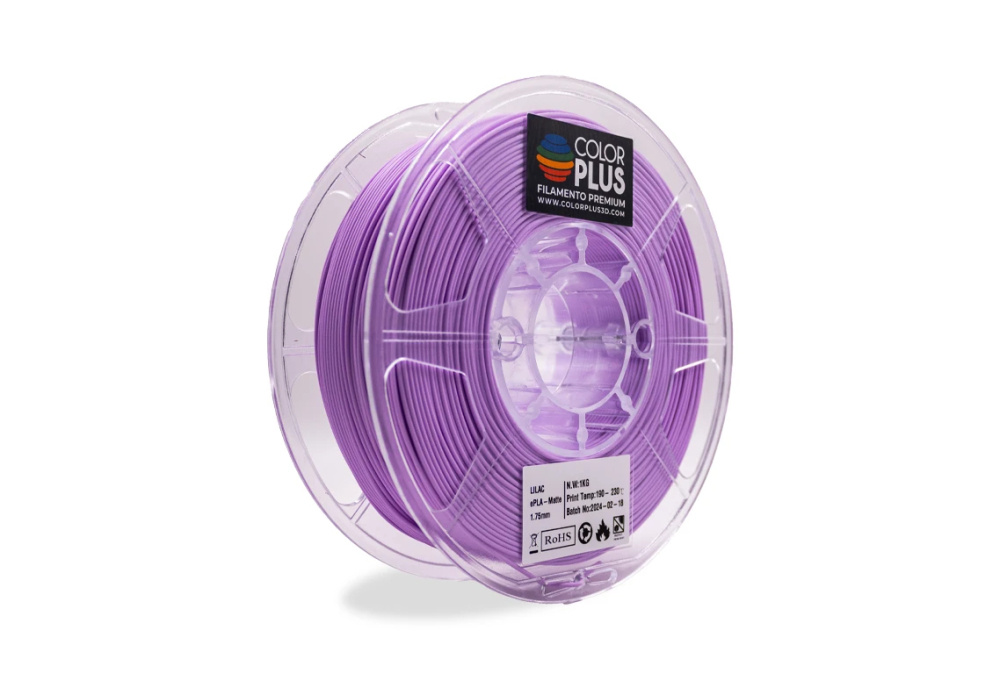 Color Plus Bobina de Filamento PLA Violet Mimosa, Diámetro 1.75mm, 1kg, Morado