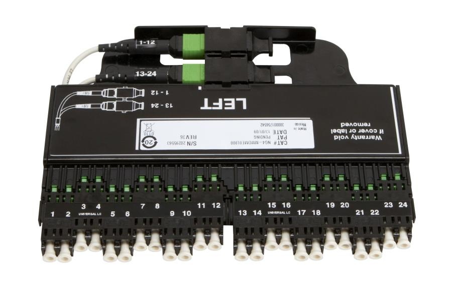 CommScope Panel de 24 Adaptadores de Fibra Óptica OS2 LC/SC, Negro