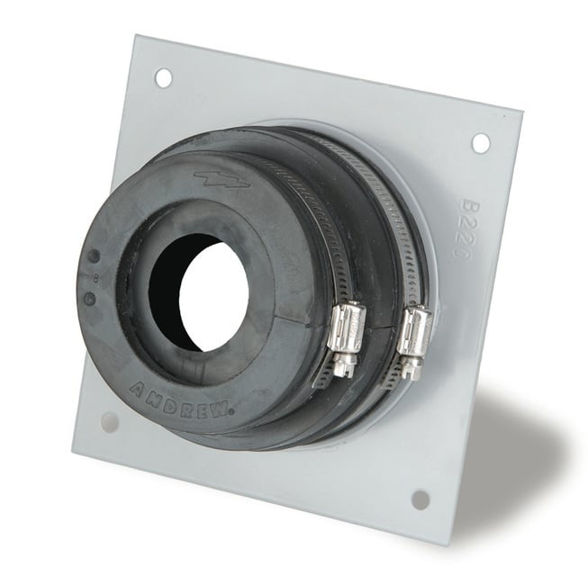 Commscope Placa Pasamuro, 1 Orificio para Cable Coaxial 1/2", Gris