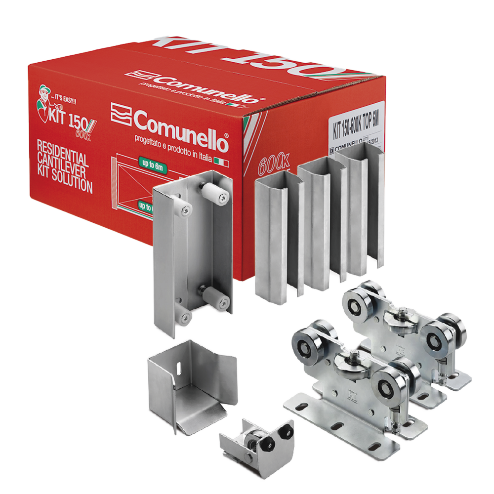 Comunello Kit de Montaje 19912324 para Puerta Deslizable, Acero Galvanizado