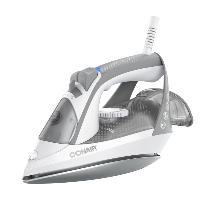 Conair Plancha de Vapor Steam Iron, 1200W, Gris/Blanco
