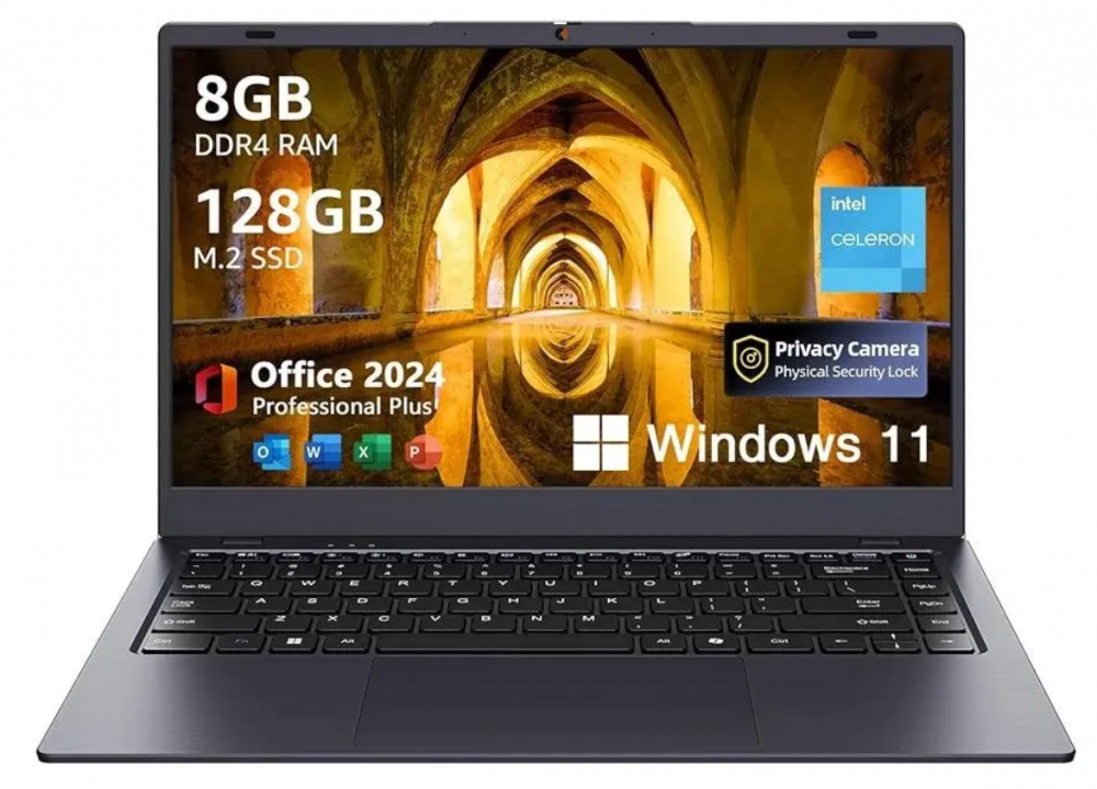 Laptop Coolby BTC511, 14.1" 1366x768 HD, Intel Celeron N5095, 8GB, 128GB SSD, Windows 11 Home, Inglés