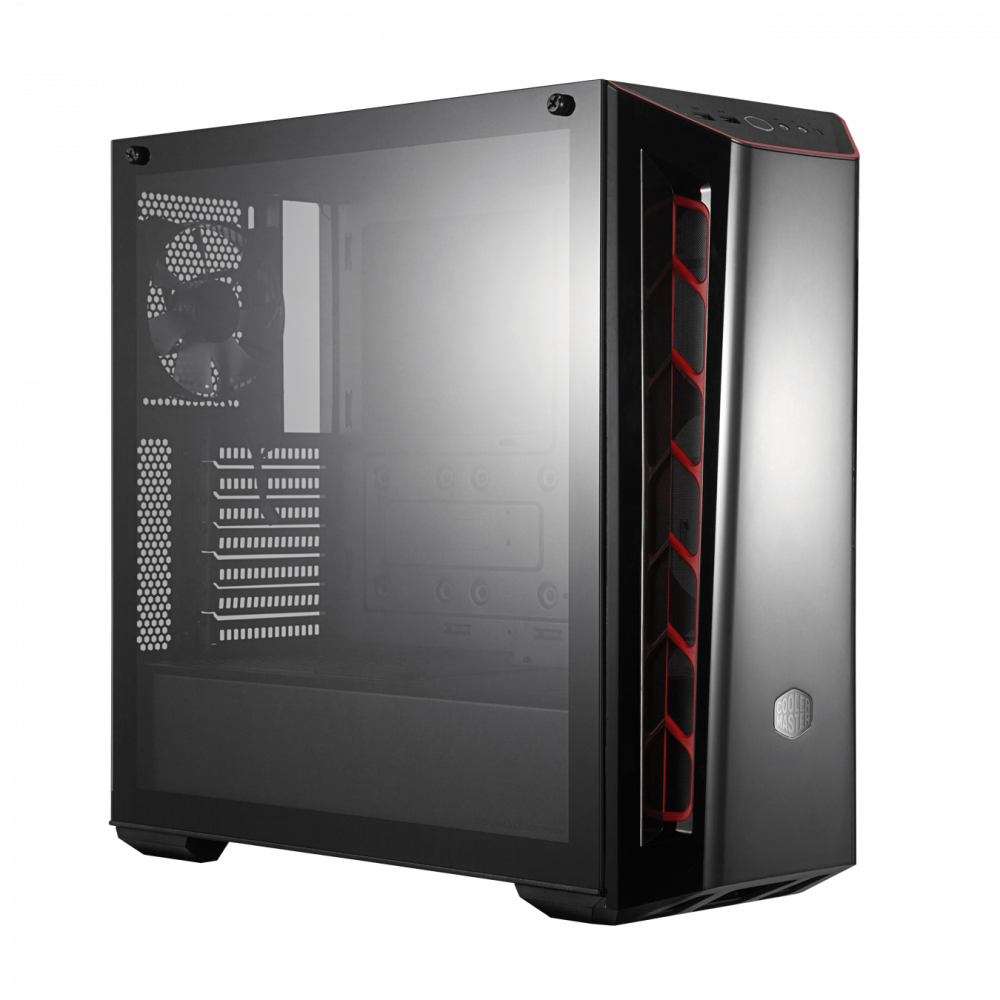 Gabinete Cooler Master MasterBox MB520 TG, Midi-Tower, ATX/Micro-ATX/Mini-ITX, USB 3.0, sin Fuente, 1 Ventilador Instalado, Negro/Rojo
