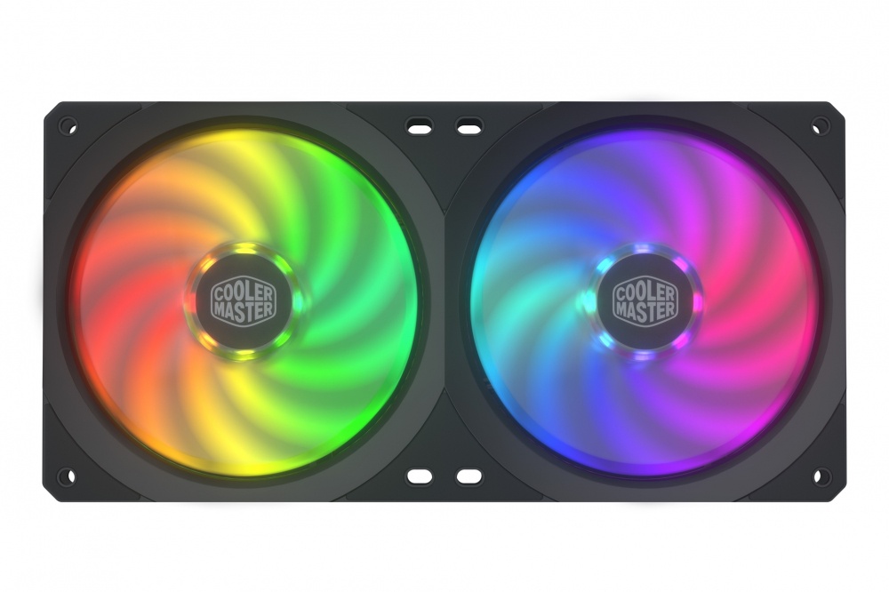 Ventilador Cooler Master MasterFan SF240R ARGB, 2x 120mm, 650 - 1800RPM, Negro