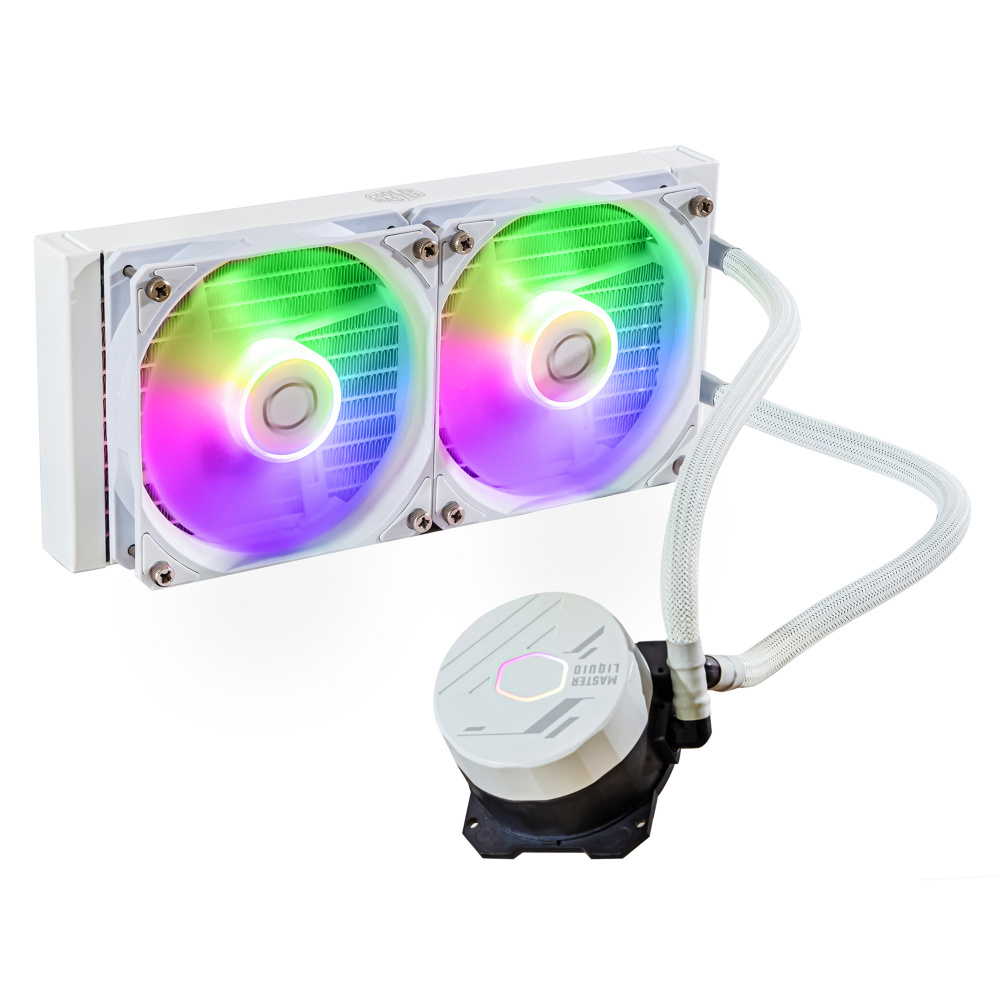 Cooler Master MasterLiquid 240L Core ARGB Enfriamiento Líquido para CPU, 2x 120mm, hasta 1750RPM, Blanco 