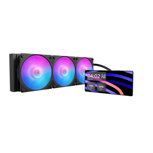 Cooler Master MasterLiquid Core LCD 6" 360 White ARGB / Radiador de 360 mm / Pantalla LCD de 6" / 3 Ventiladores ARGB de 120 mm / Intel LGA 1851 / AMD AM5 / Bla