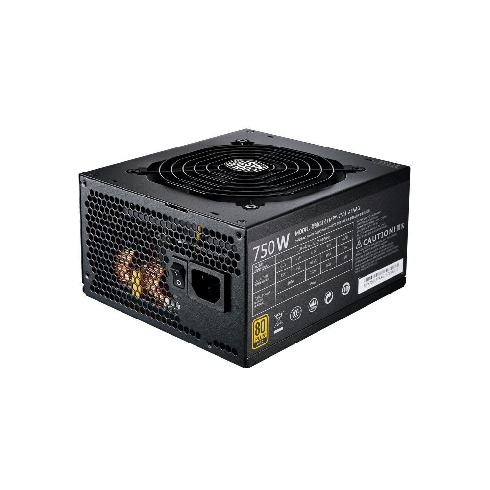 Fuente de Poder Cooler Master MWE 750 80 PLUS Gold ATX, 24-pin ATX, 120mm, 750W