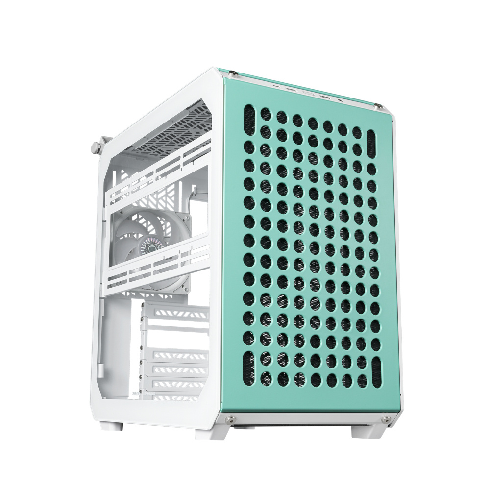 Gabinete Cooler Master QUBE 500 Flatpack con Ventana Midi-Tower, ATX/EATX/ITX/Micro-ATX, USB 3.0, sin Fuente, 1 Ventilador Instalado, Menta