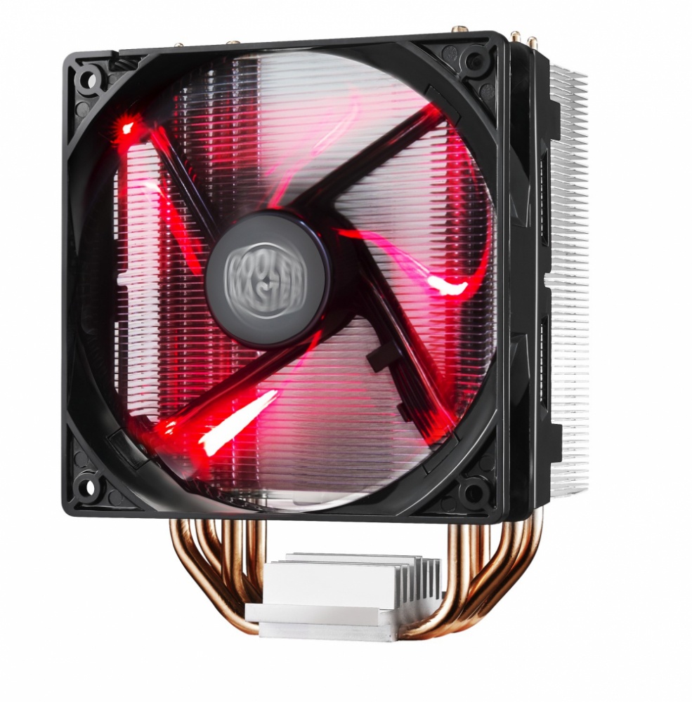 Disipador CPU Cooler Master Hyper 212 LED, 120mm, 600 - 1600RPM, Negro/Metal/Rojo