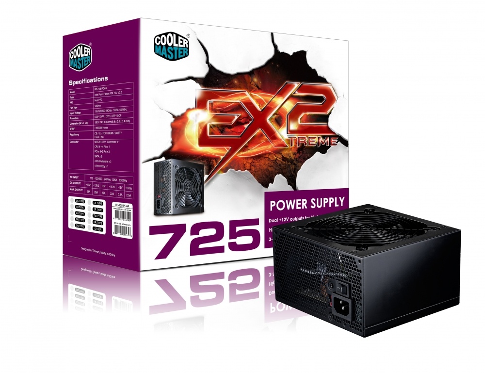 Fuente de Poder Cooler Master Extreme 2, ATX, 725W
