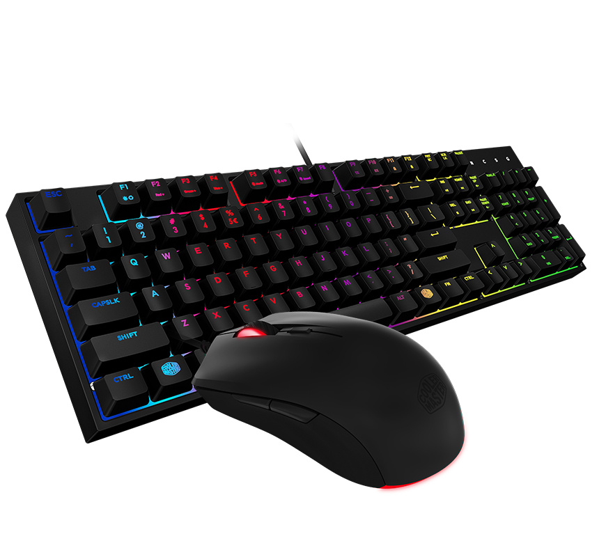 Kit Gamer Teclado y Mouse Cooler Master MasterKeys Lite L Combo RGB, Alámbrico, USB, Negro (Inglés)